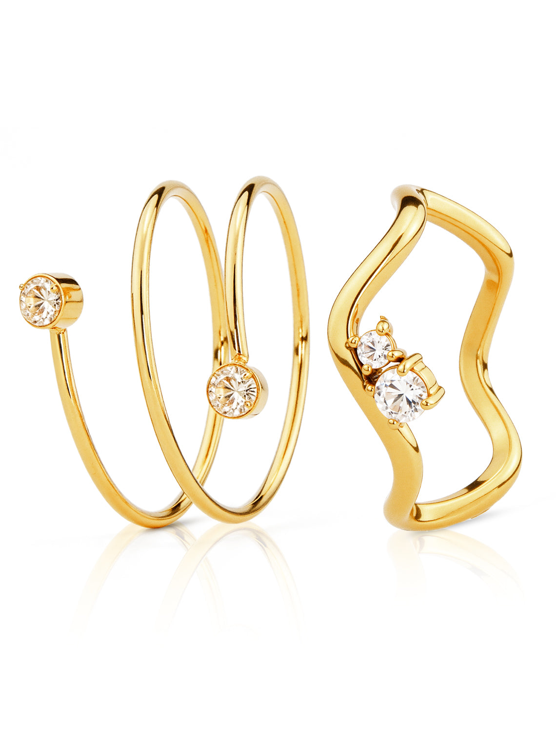 AUMIRELLE-Ring Gold Damen – Edelstahlring vergoldet, wasserfest & farbbeständig, Größe 52 oder 54 mm – Schmuck aus Edelstahl für Frauen