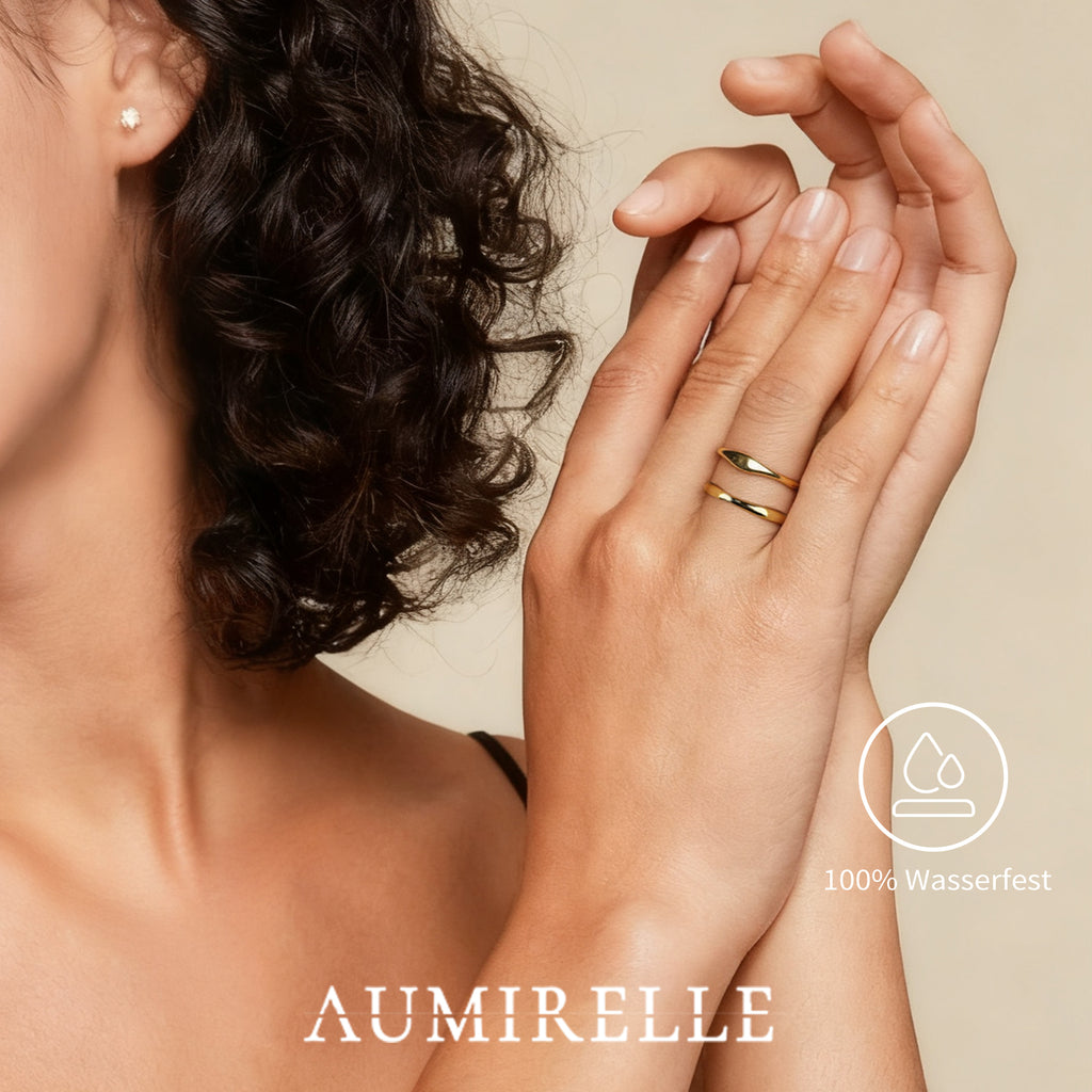 Balance Ring Gold Damen – Edelstahlring