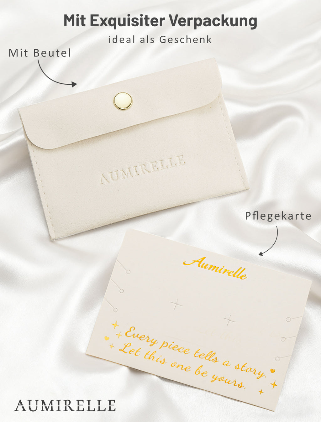 AUMIRELLE-Ring Gold Damen – Edelstahlring vergoldet, wasserfest & farbbeständig, Größe 52 oder 54 mm – Schmuck aus Edelstahl für Frauen