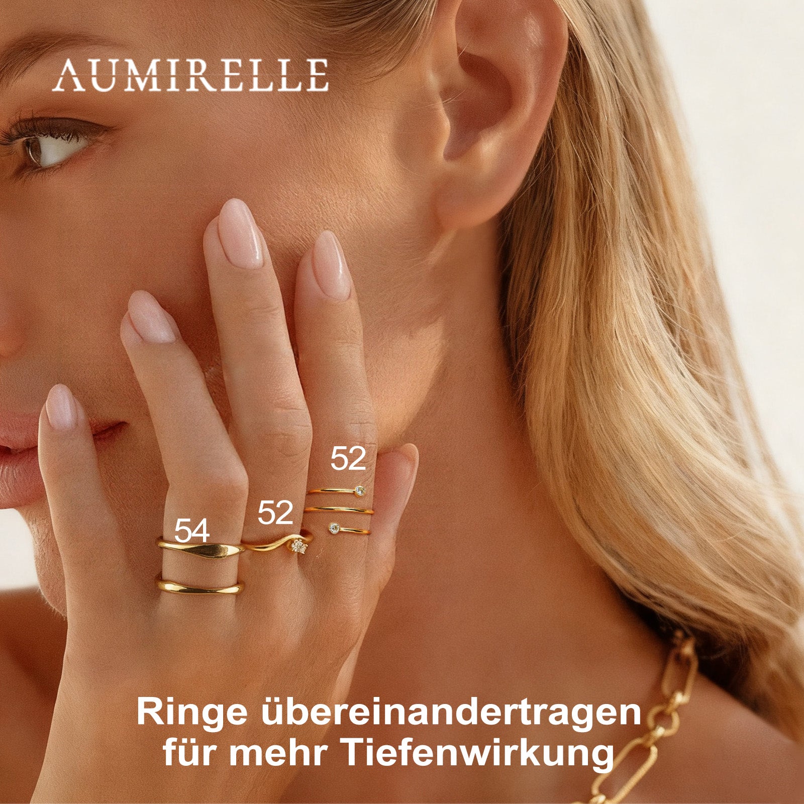 Balance Ring Gold Damen – Edelstahlring