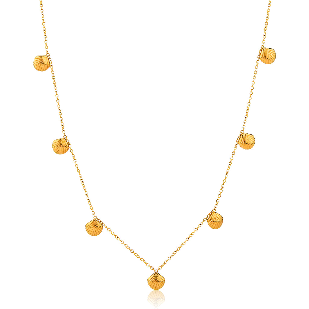 Ocean Whisper – goldfarbene Halskette