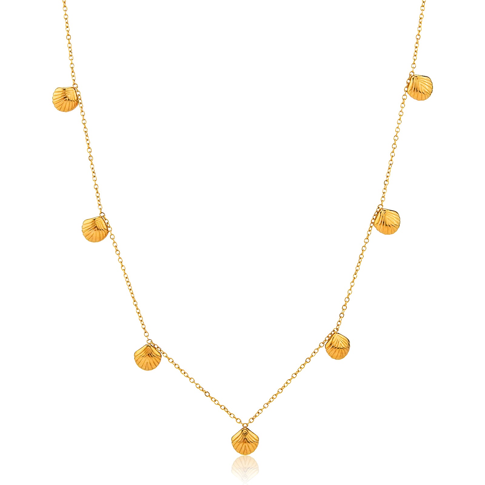 Ocean Whisper – goldfarbene Halskette