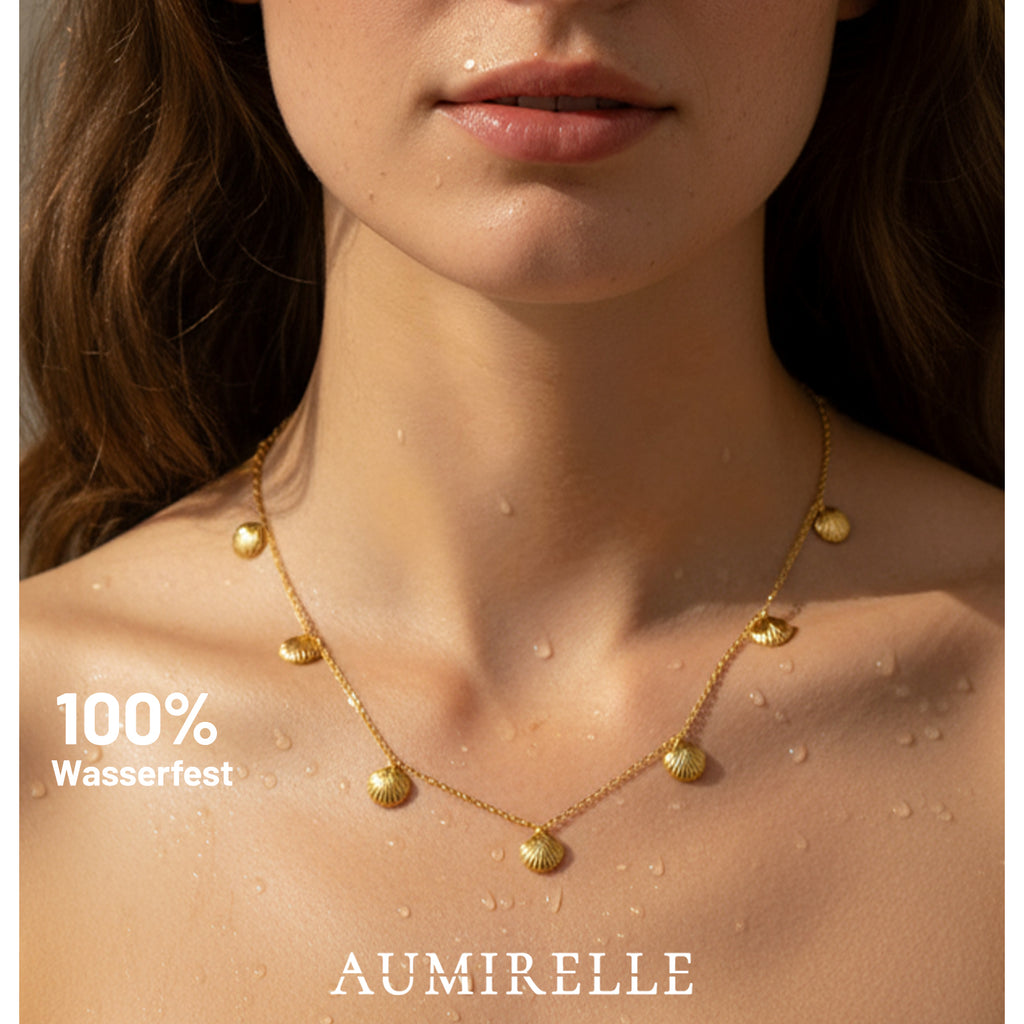 Ocean Whisper – goldfarbene Halskette