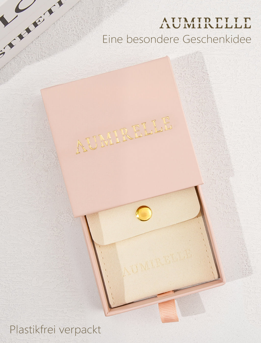 AUMIRELLE Kette Gold Damen – Halskette Damen Gold mit Sonnenmotiv, wasserfest, elegante Goldkette verstellbar 35+8 cm, Damenschmuck als Geschenk für Frauen