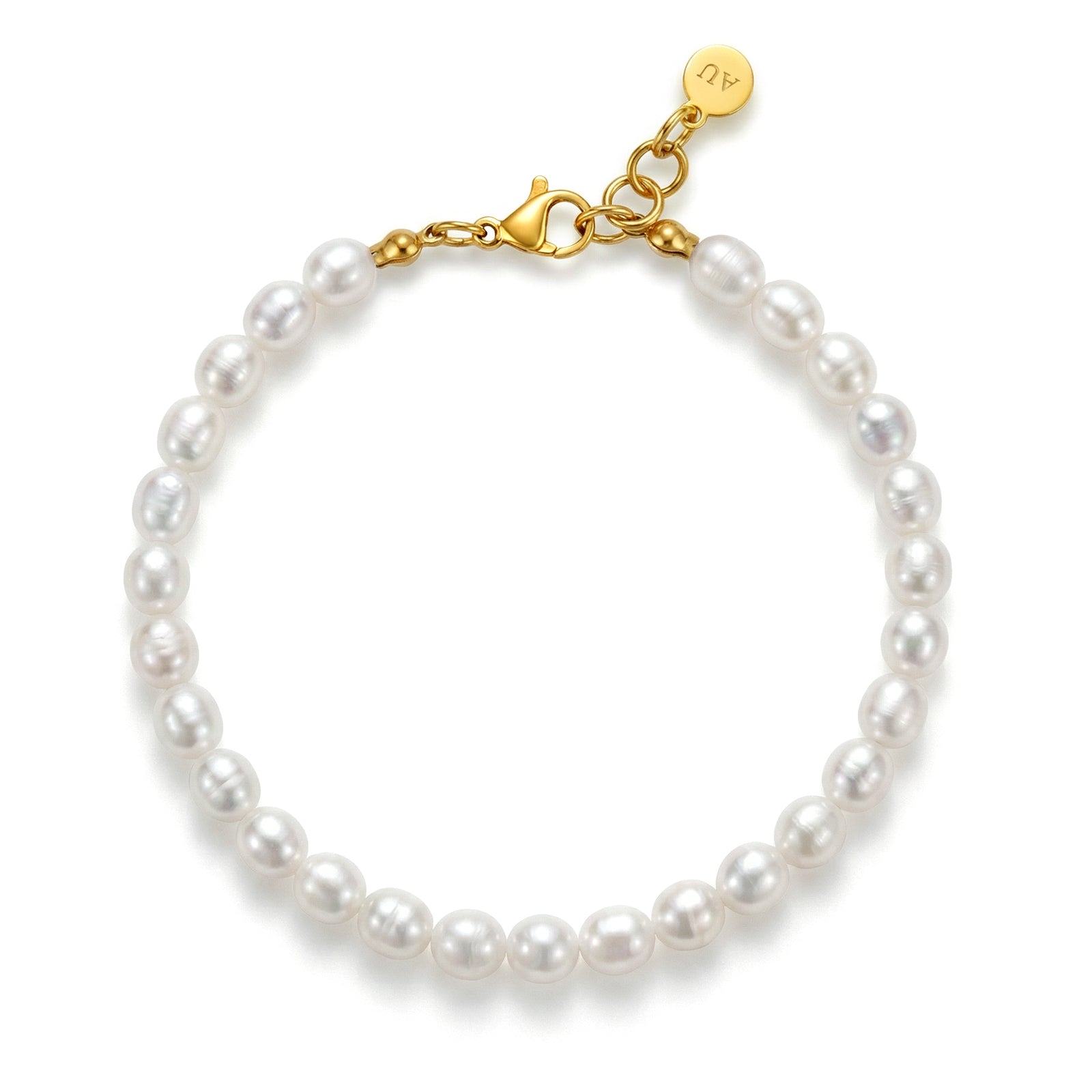 AUMIRELLE-Perlenarmband Damen – Armband Perlen Gold aus Edelstahl 316L