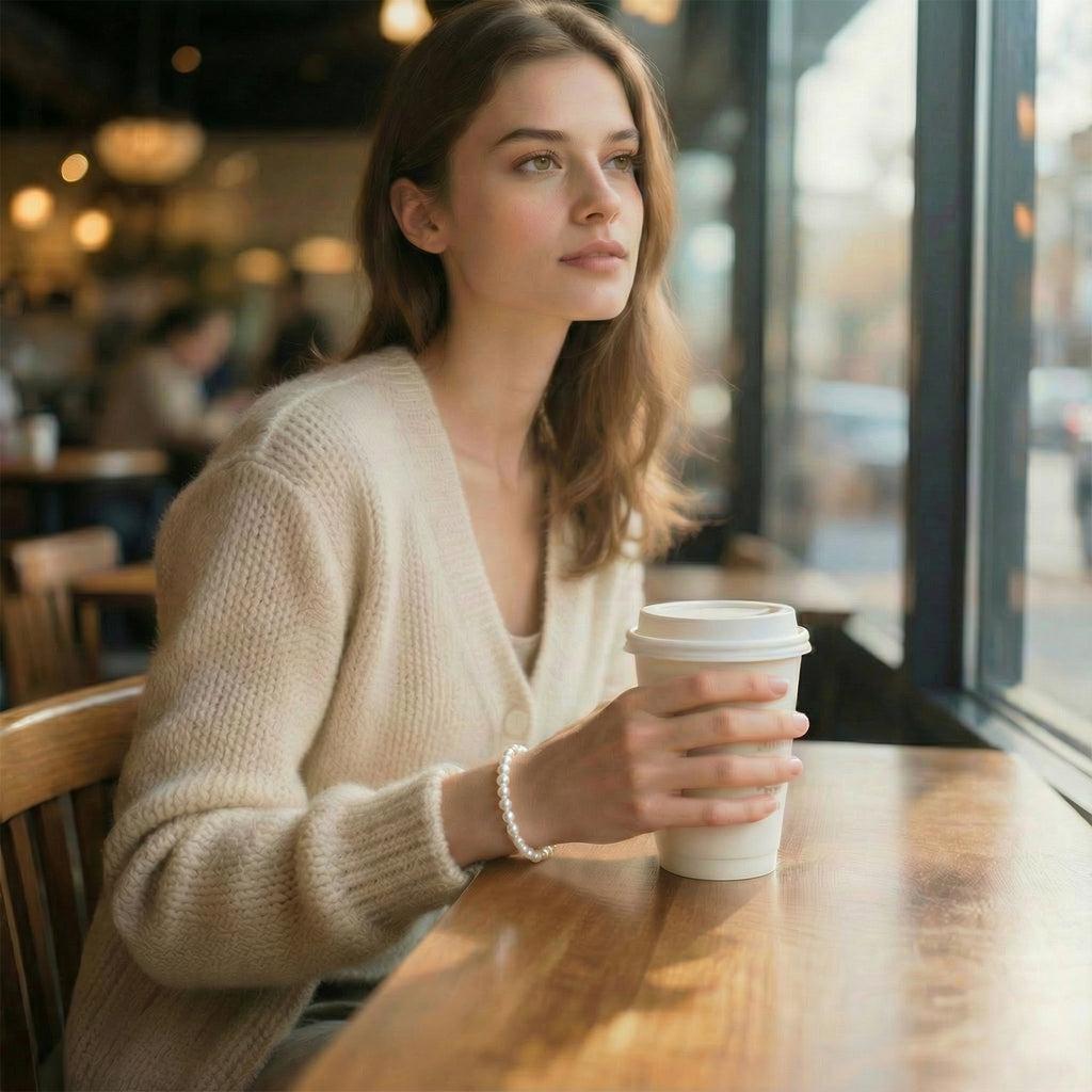 AUMIRELLE-Perlenarmband Damen – Armband Perlen Gold aus Edelstahl 316L